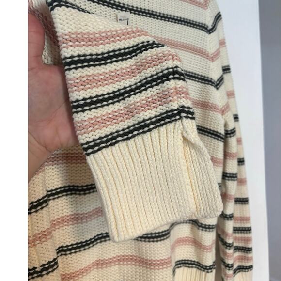 NWT Madewell Cotton Crewneck Sweater in Stripe In Dark Loden Stripe Size XXS - Picture 5 of 7